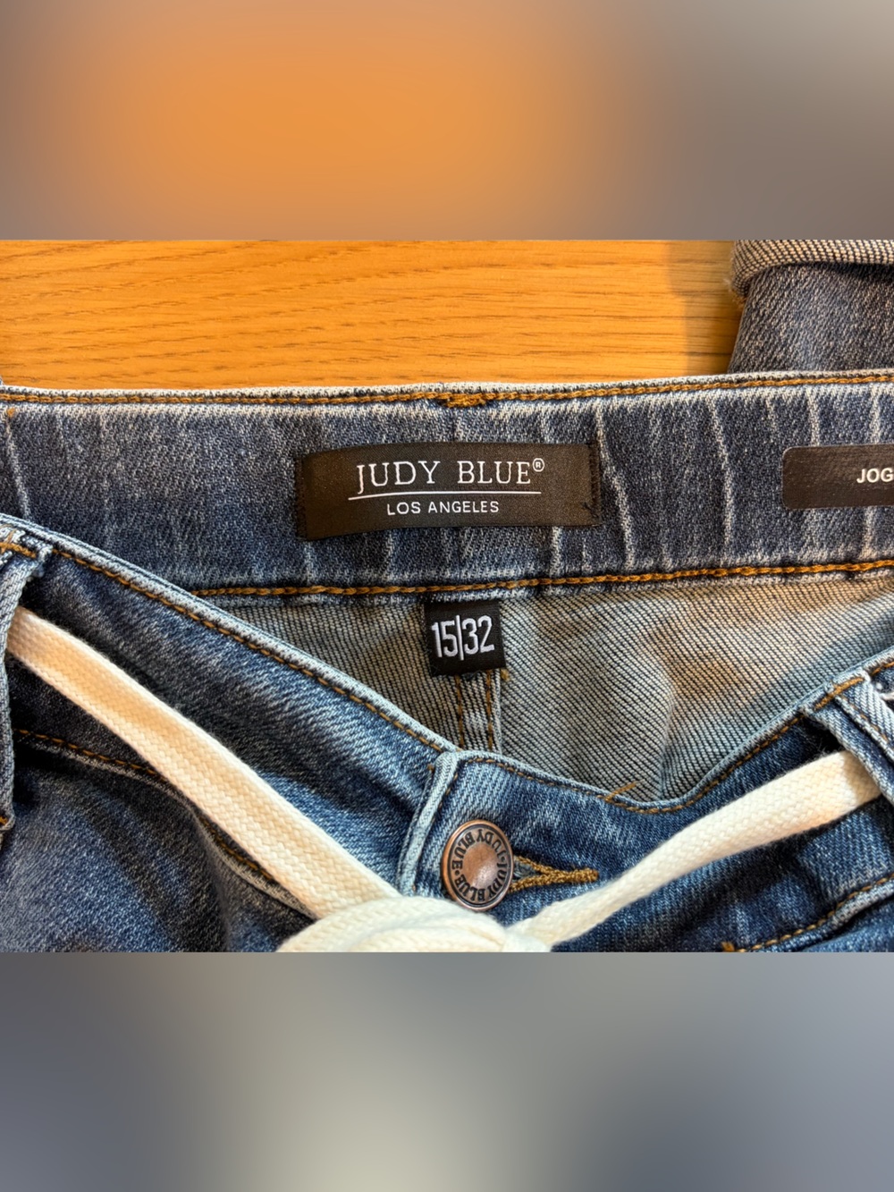 Judy Blue High Waist Payton Denim Joggers - Medium Wash Blue - Picture 5 of 7